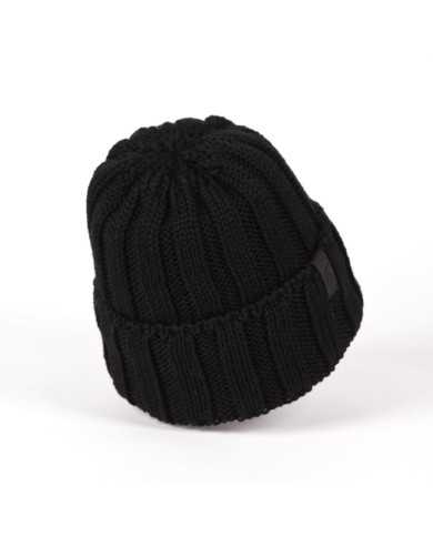 Winter hat Fiord Black Merino