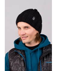 Winter hat Fiord Black Merino